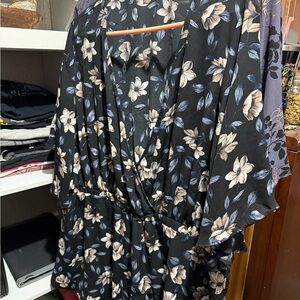 Torrid Black Floral Blouse